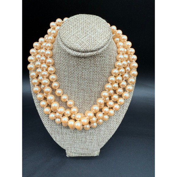 Vintage Majorica Necklace Faux Pearl Opera Length Sterling Clasp W/ OG Tag 54" - Picture 1 of 7
